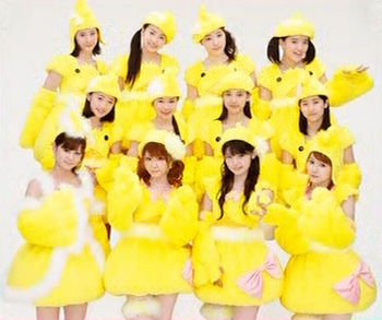 Morning Musume promoting the single