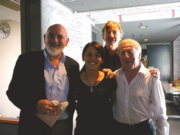 Hajime Chitose with Matt Molloy, Kevin Conneff, and Paddy Moloney of The Chieftains